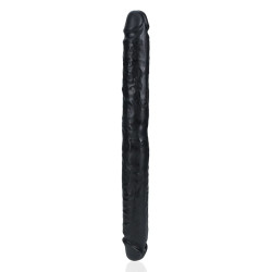 Real Rock Double Gode Straight Slim 35.5 x 3.8cm Noir
